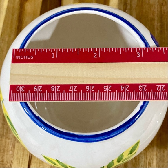 Artist’s Touch Orchard Jubilee Painted Fruit Sugar Bowl Pottery Lidded Jar - Picture 7 of 13